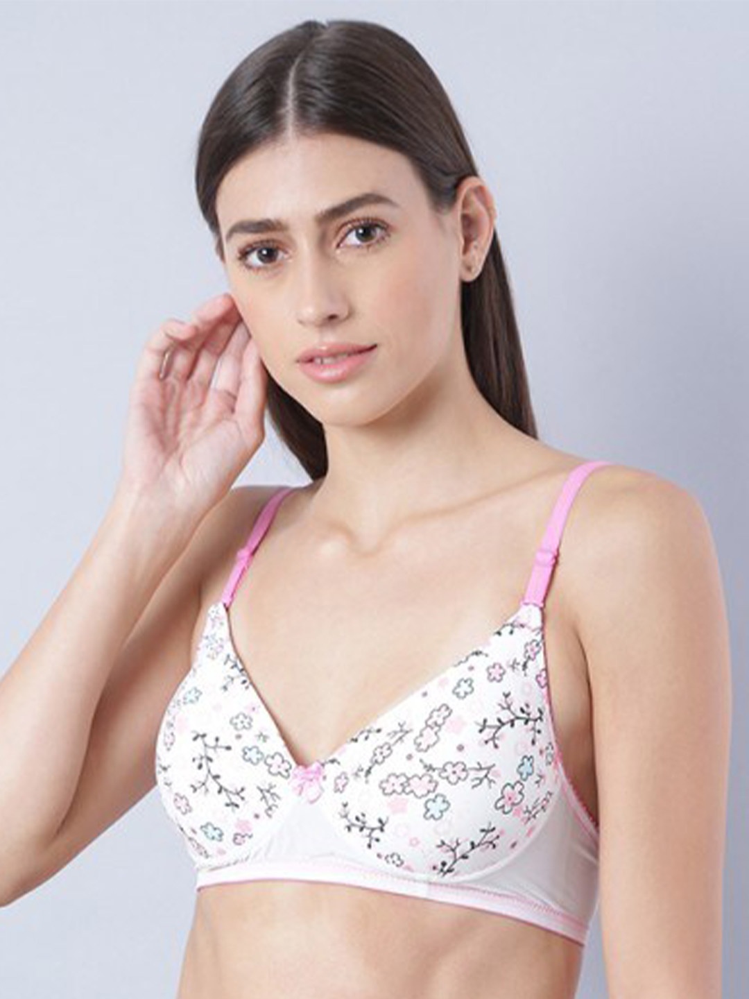 Aila White Floral Printed Full Coverage Non Padded Everyday Bra With All Day Comfort
Aila White Floral Printed Full Coverage Non Padded Everyday Bra With All Day Comfort