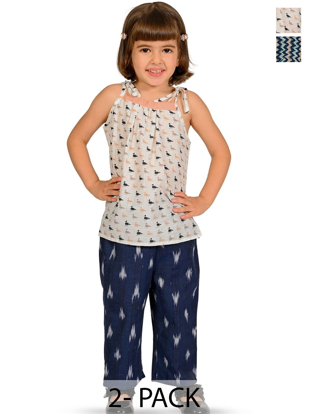 Tiny Bunnies Girls Pack Of 2 Printed Shoulder Strap Pure Cotton Top With Trousers, Blue
Tiny Bunnies Girls Pack Of 2 Printed Shoulder Strap Pure Cotton Top With Trousers, Blue