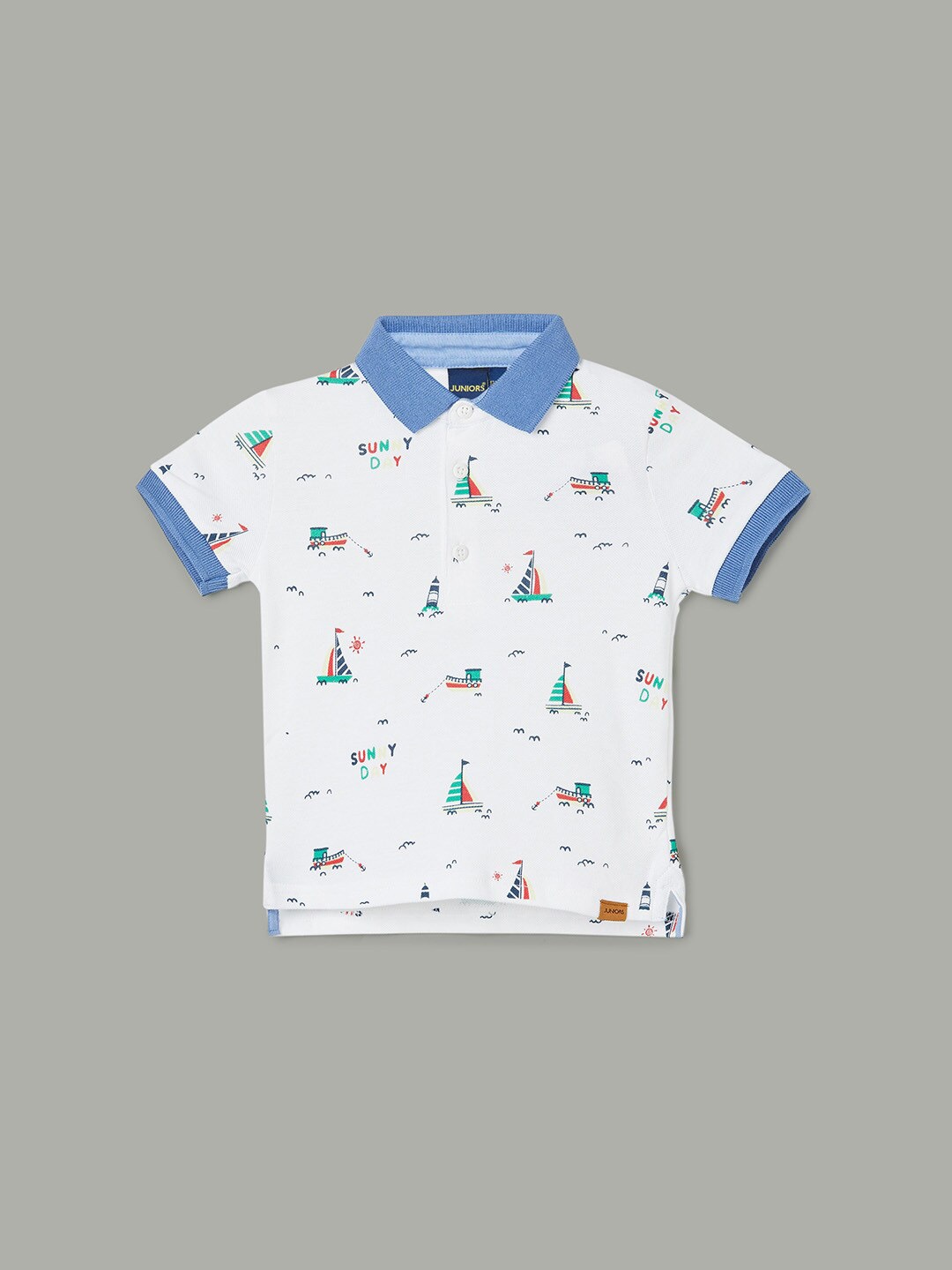 Juniors by Lifestyle Boys Conversational Printed Polo Collar Pure Cotton T-shirt, White
Juniors by Lifestyle Boys Conversational Printed Polo Collar Pure Cotton T-shirt, White