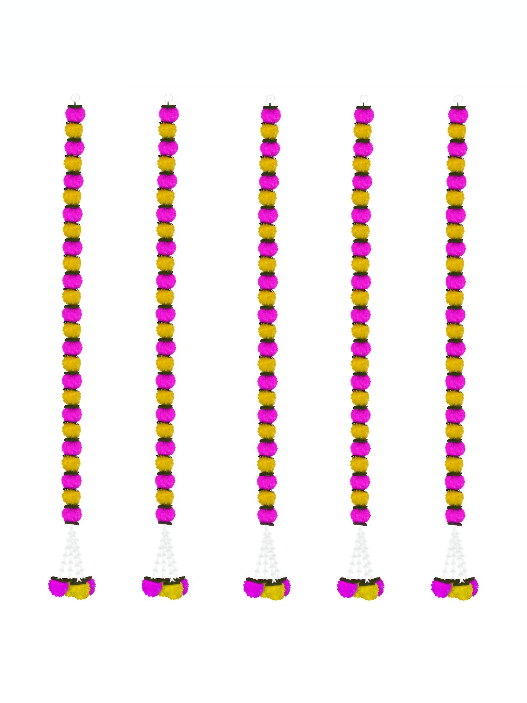 iHandikart Yellow Pink 5 Pieces Marigold With Mango Leaf Hanging Toran Artificial Flower
iHandikart Yellow Pink 5 Pieces Marigold With Mango Leaf Hanging Toran Artificial Flower