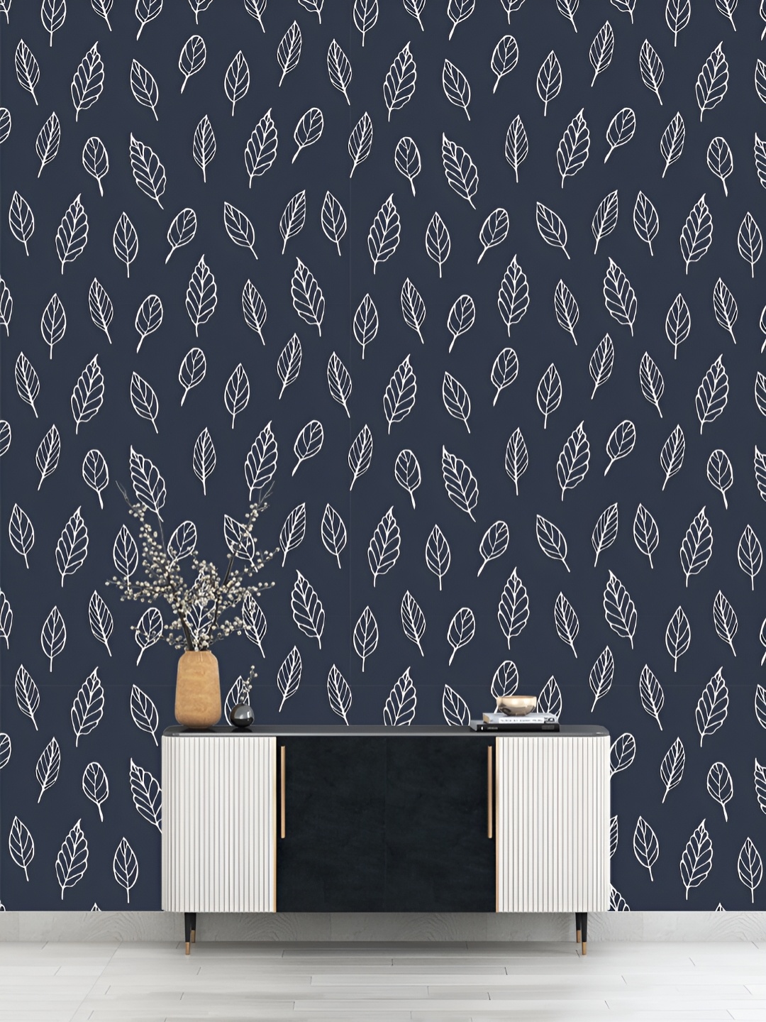 DWELLSINDIA Navy Blue & White Leaves Pattern Self Adhesive Waterproof Removable Wallpaper
DWELLSINDIA Navy Blue & White Leaves Pattern Self Adhesive Waterproof Removable Wallpaper