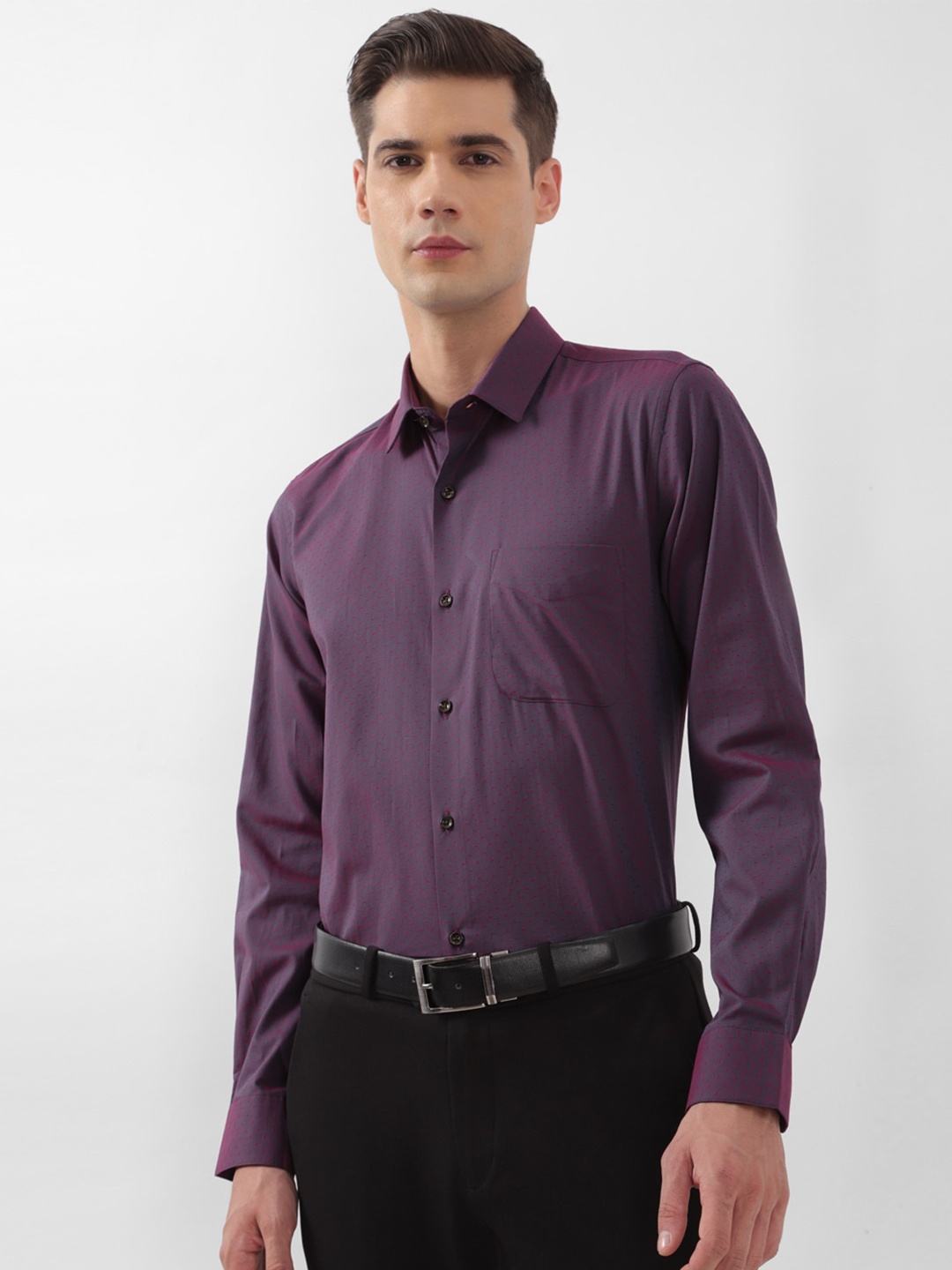 Peter England Micro Ditsy Printed Spread Collar Long Sleeves Cotton Formal Shirt, Purple
Peter England Micro Ditsy Printed Spread Collar Long Sleeves Cotton Formal Shirt, Purple