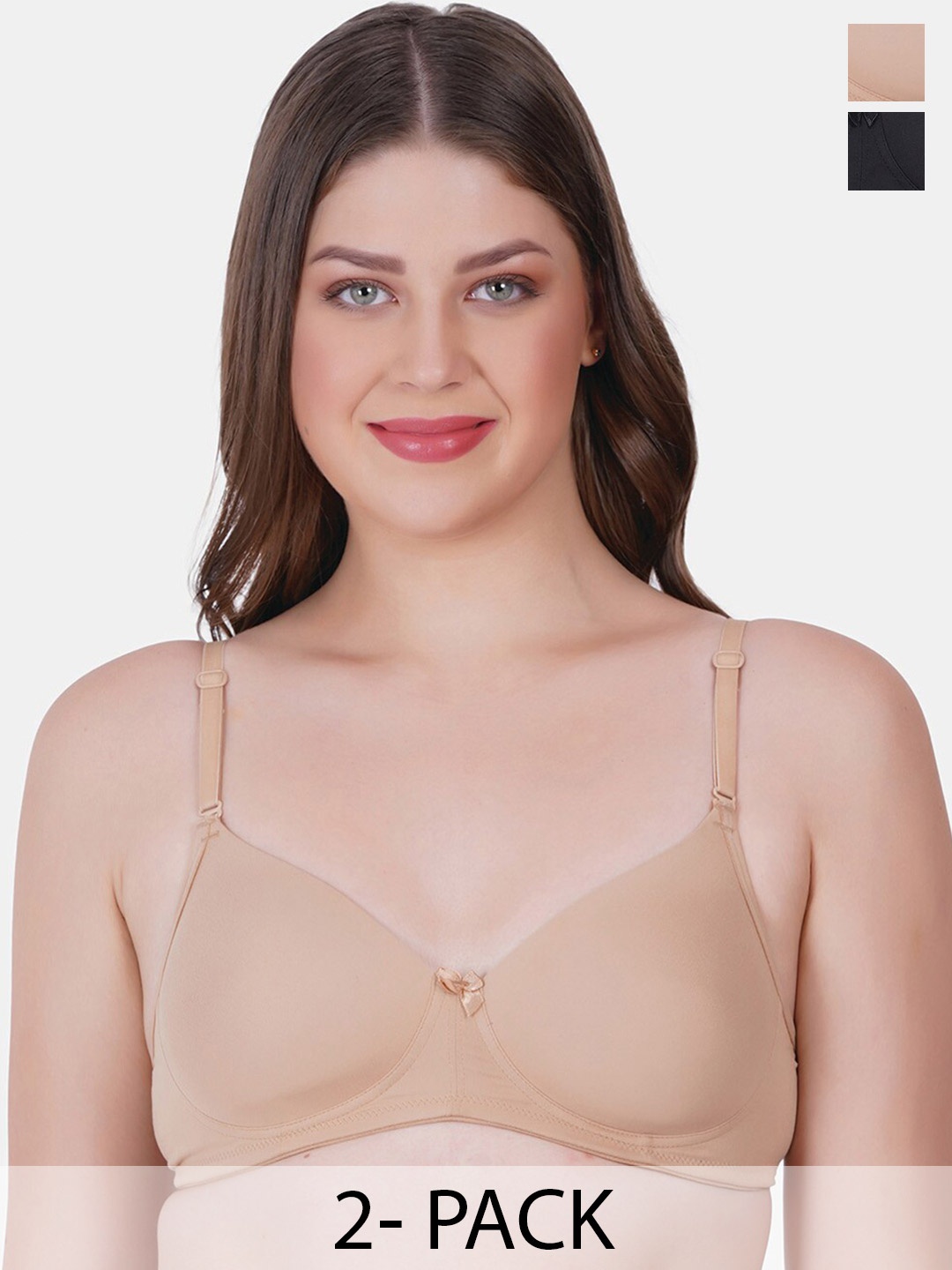 Reveira Pack of 2 Medium Coverage Lightly Padded Push Up Bra with All Day Comfort, Beige
Reveira Pack of 2 Medium Coverage Lightly Padded Push Up Bra with All Day Comfort, Beige