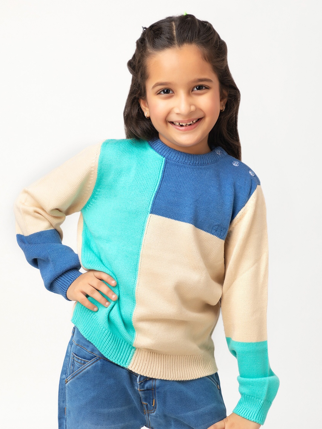 Purple United Kids Unisex Kids Turquoise Blue & Multicoloured Colourblocked Pullover
Purple United Kids Unisex Kids Turquoise Blue & Multicoloured Colourblocked Pullover