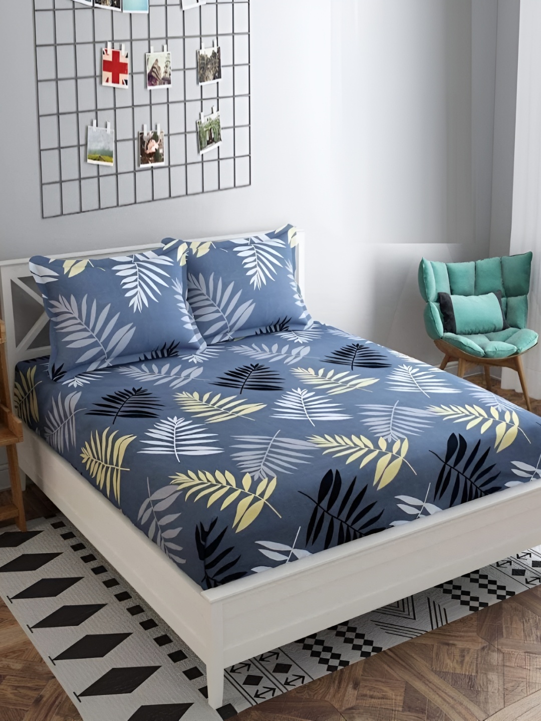 Furnistitchs Charcoal & Yellow Floral 300 TC King Bedsheet with 2 Pillow Covers
Furnistitchs Charcoal & Yellow Floral 300 TC King Bedsheet with 2 Pillow Covers
