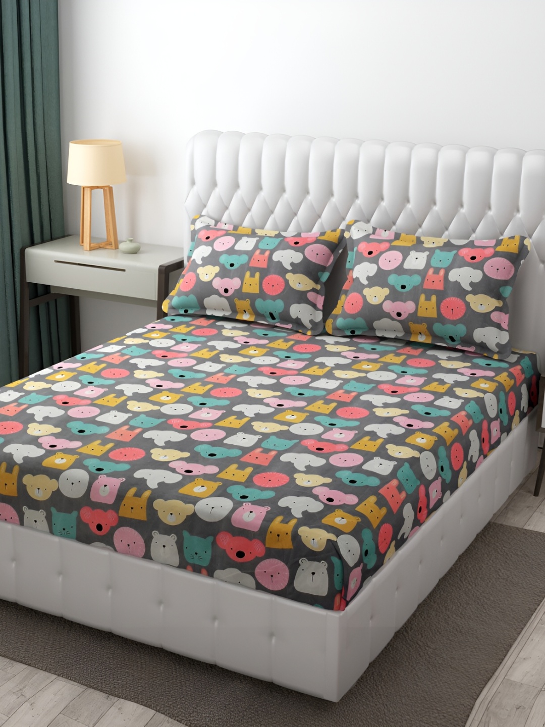 Furnistitchs Grey & Green Cartoon Characters 300 TC King Bedsheet with 2 Pillow Covers
Furnistitchs Grey & Green Cartoon Characters 300 TC King Bedsheet with 2 Pillow Covers