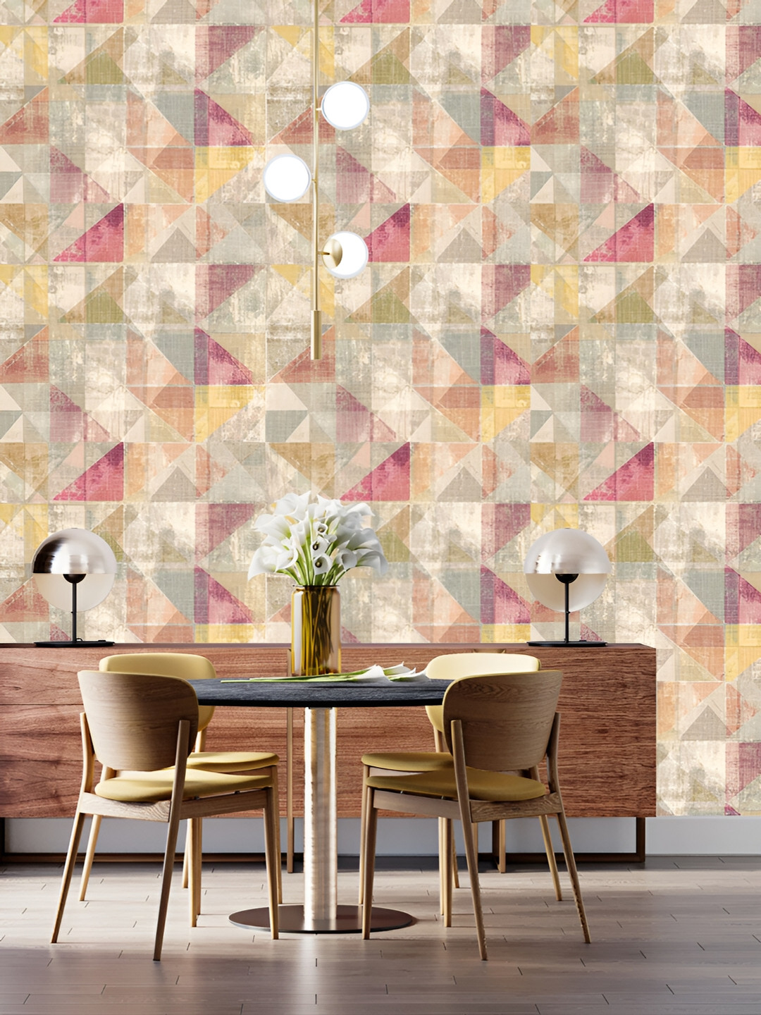 DWELLSINDIA Yellow & Pink Triangle Pattern Self Adhesive Waterproof Removable Wallpaper
DWELLSINDIA Yellow & Pink Triangle Pattern Self Adhesive Waterproof Removable Wallpaper