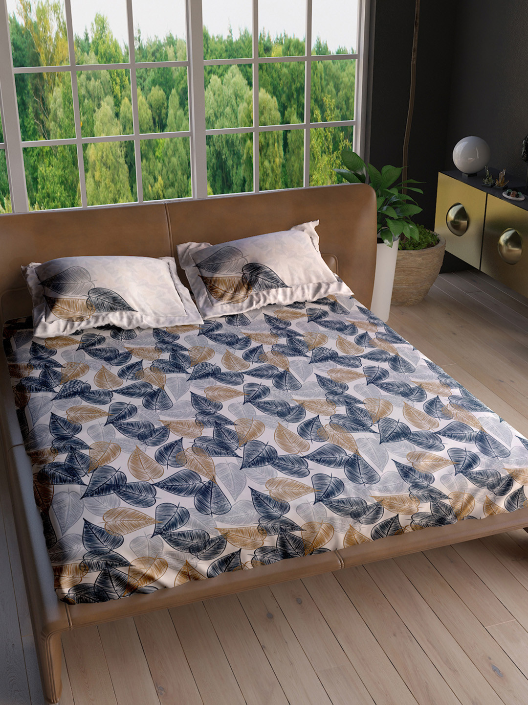 LABHAM Insignia Blue & White Floral Pure Cotton 180 TC King Bedsheet with 2 Pillow Covers
LABHAM Insignia Blue & White Floral Pure Cotton 180 TC King Bedsheet with 2 Pillow Covers
