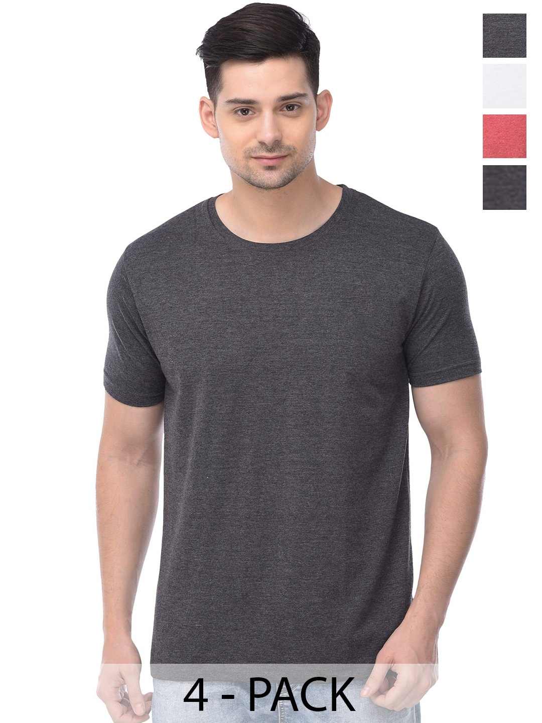 COLOR CAPITAL Unisex Pack Of 4 Round Neck Regular Sleeves Cotton Regular T-shirt, Grey
COLOR CAPITAL Unisex Pack Of 4 Round Neck Regular Sleeves Cotton Regular T-shirt, Grey