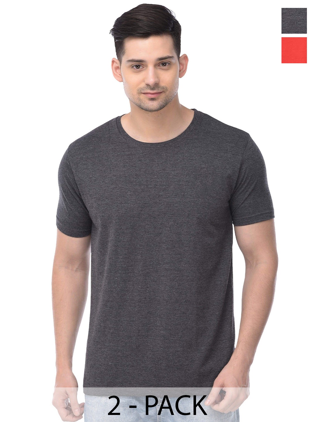 COLOR CAPITAL Unisex Pack Of 2 Round Neck Short Sleeves Cotton T-shirts, Grey melange
COLOR CAPITAL Unisex Pack Of 2 Round Neck Short Sleeves Cotton T-shirts, Grey melange