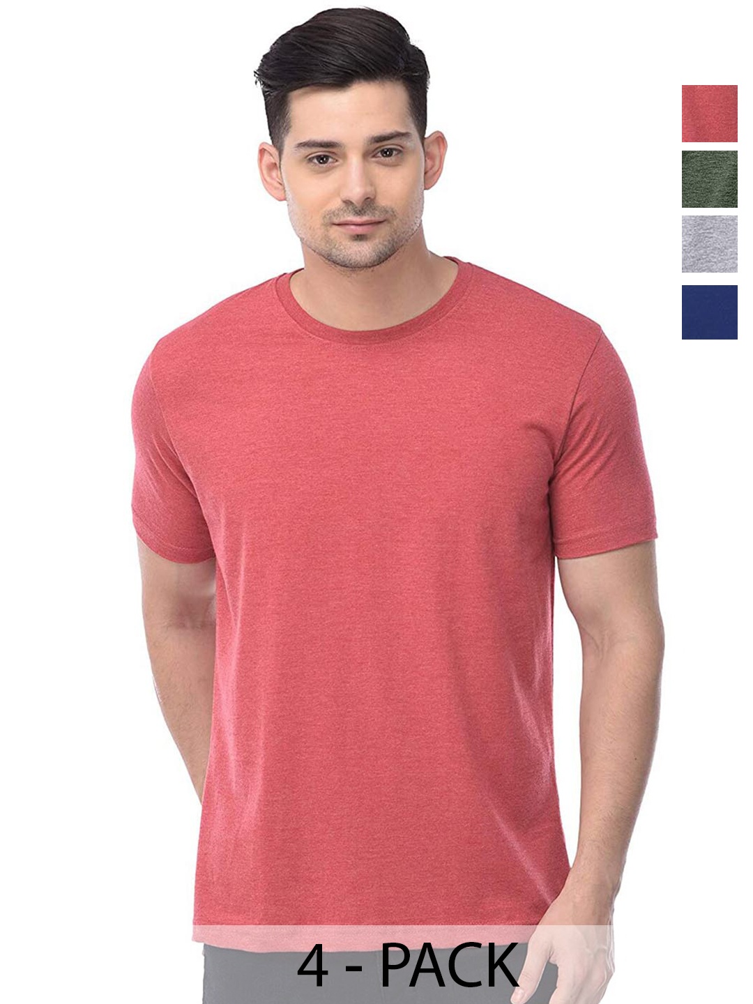 COLOR CAPITAL Unisex Coral & Green Pack Of 4 Round Neck Short Sleeves Cotton T-shirts
COLOR CAPITAL Unisex Coral & Green Pack Of 4 Round Neck Short Sleeves Cotton T-shirts