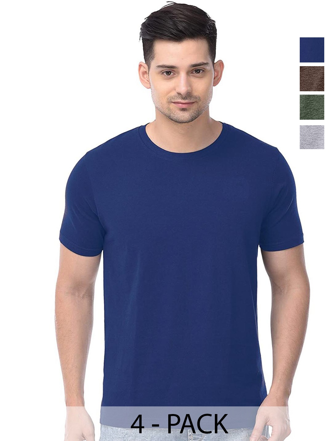 COLOR CAPITAL Unisex Pack Of 4 Round Neck Short Sleeves Cotton T-shirts, Coffee brown
COLOR CAPITAL Unisex Pack Of 4 Round Neck Short Sleeves Cotton T-shirts, Coffee brown