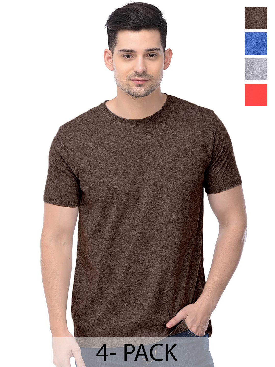 COLOR CAPITAL Unisex Pack Of 4 Round Neck Regular Sleeves Cotton Regular T-shirt, Grey
COLOR CAPITAL Unisex Pack Of 4 Round Neck Regular Sleeves Cotton Regular T-shirt, Grey