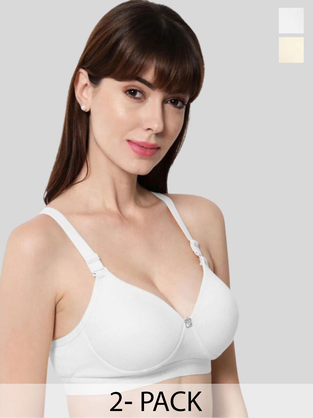 BEWILD Pack Of 2 Cotton Classic Sports Bra Rapid-Dry Moisture Wicking Heavily Padded, White
BEWILD Pack Of 2 Cotton Classic Sports Bra Rapid-Dry Moisture Wicking Heavily Padded, White