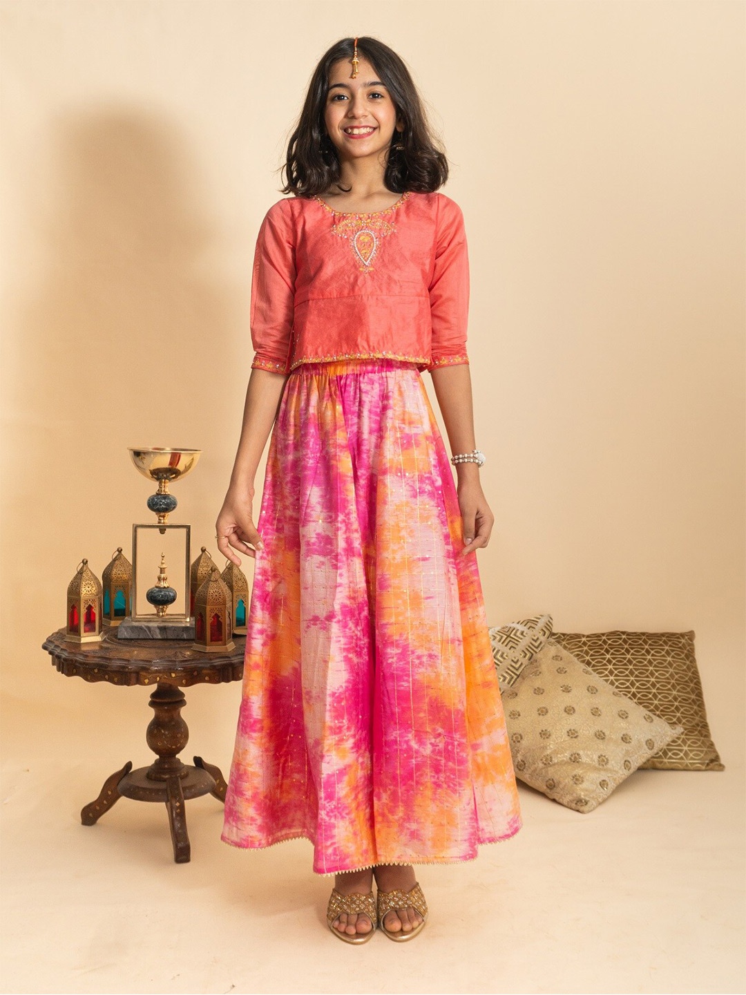 BAESD Girls Embroidered Sequinned Ready to Wear Lehenga Choli With Dupatta, Pink
BAESD Girls Embroidered Sequinned Ready to Wear Lehenga Choli With Dupatta, Pink