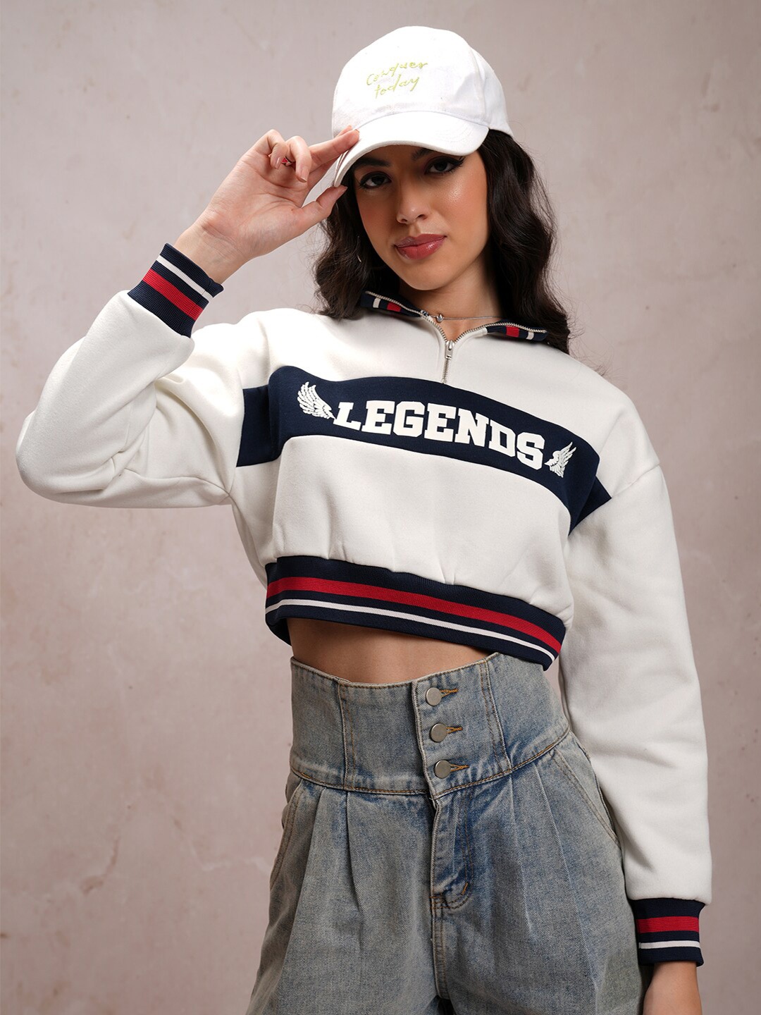 Tokyo Talkies Half Zipper High Neck Relaxed Crop Pullover Sweatshirt & Wide Leg Shorts, White
Tokyo Talkies Half Zipper High Neck Relaxed Crop Pullover Sweatshirt & Wide Leg Shorts, White