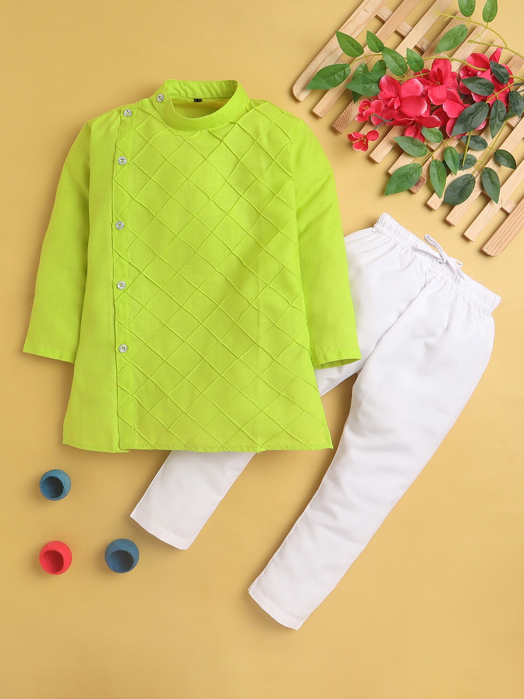 Jeetethnics Boys Mandarin Collar Cotton & Silk Kurta with Pyjamas, Green
Jeetethnics Boys Mandarin Collar Cotton & Silk Kurta with Pyjamas, Green