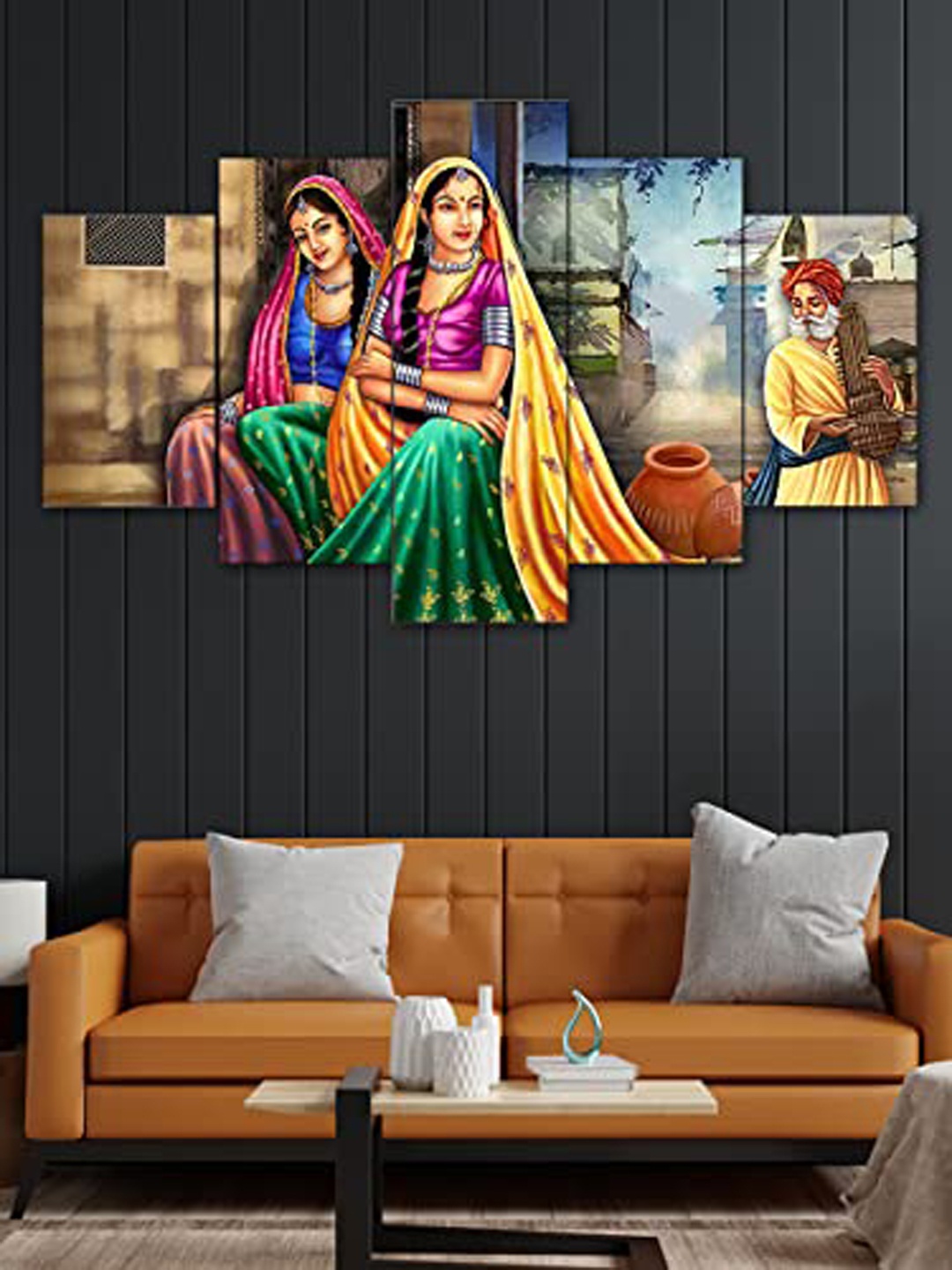 Perpetual Yellow & Green 5 Pieces Rajasthani Women Printed Wooden 3D Painting Wall Art
Perpetual Yellow & Green 5 Pieces Rajasthani Women Printed Wooden 3D Painting Wall Art