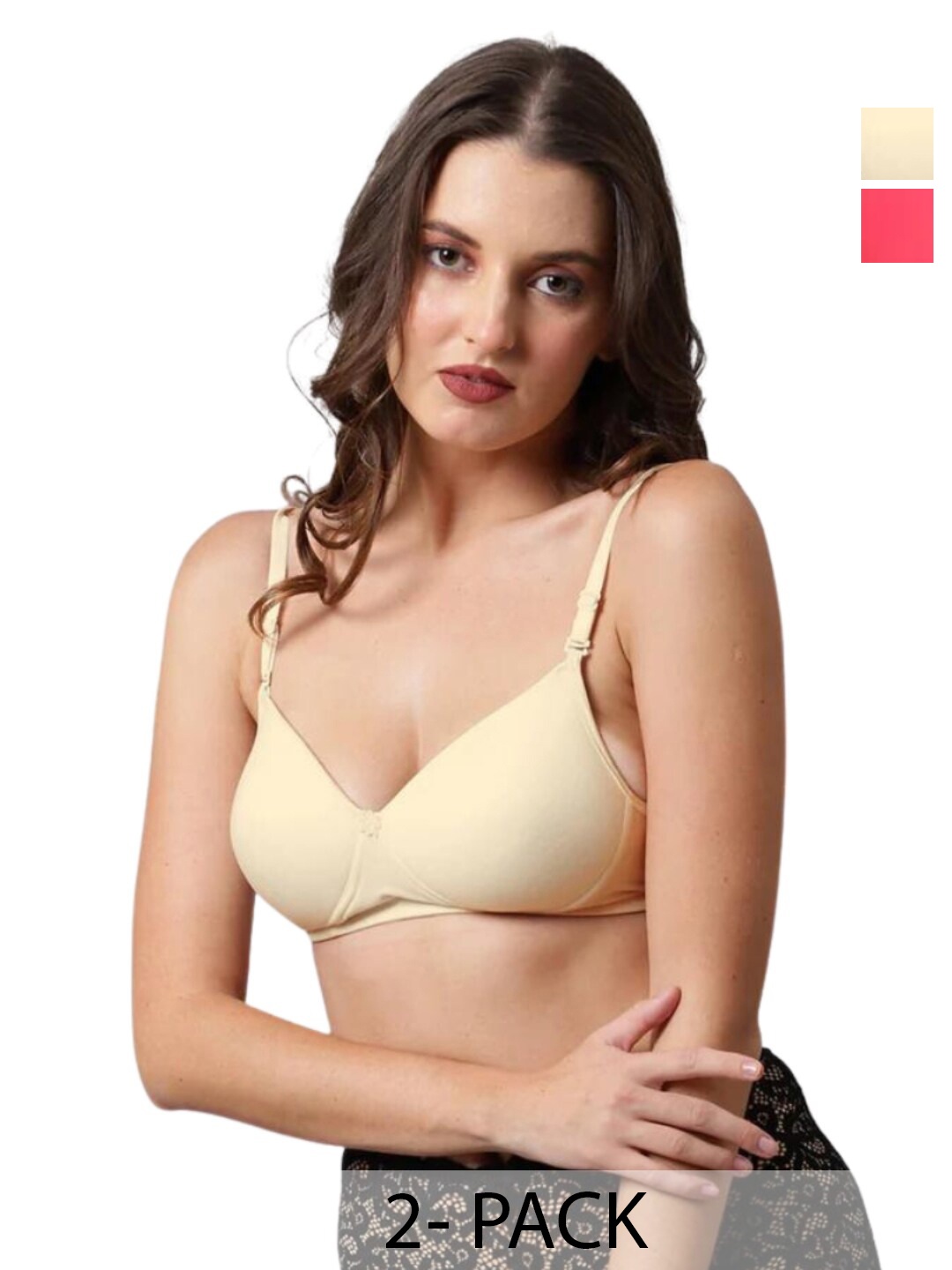 BEWILD Pack of 2 Medium Coverage Lightly Padded Rapid Dry Bra with All Day Comfort, Nude
BEWILD Pack of 2 Medium Coverage Lightly Padded Rapid Dry Bra with All Day Comfort, Nude