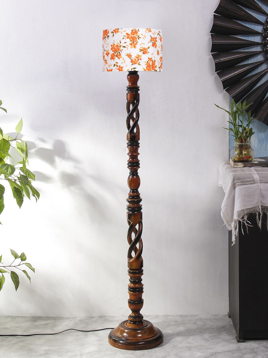 Devansh Orange Colored & Brown Open Snake Wooden Floor Lamp With Cylinder Shade, White
Devansh Orange Colored & Brown Open Snake Wooden Floor Lamp With Cylinder Shade, White