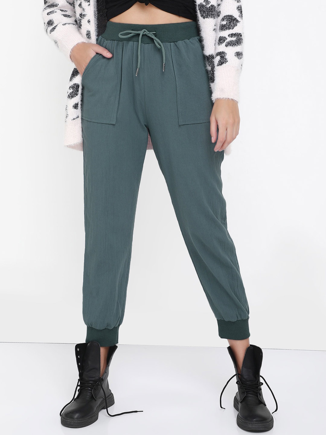 LULU & SKY Women Mid Rise Joggers, Green
