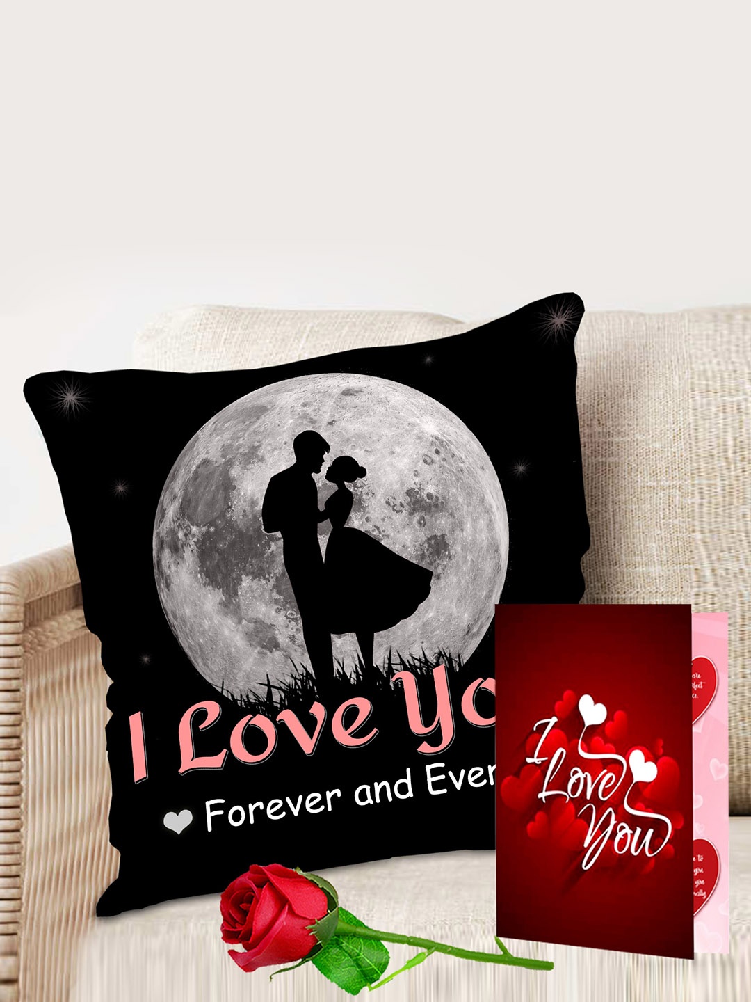 ME & YOU 3 Pcs Black & Red Print Cushion With Greeting Card & Rose Valentines Day Gift Set
ME & YOU 3 Pcs Black & Red Print Cushion With Greeting Card & Rose Valentines Day Gift Set