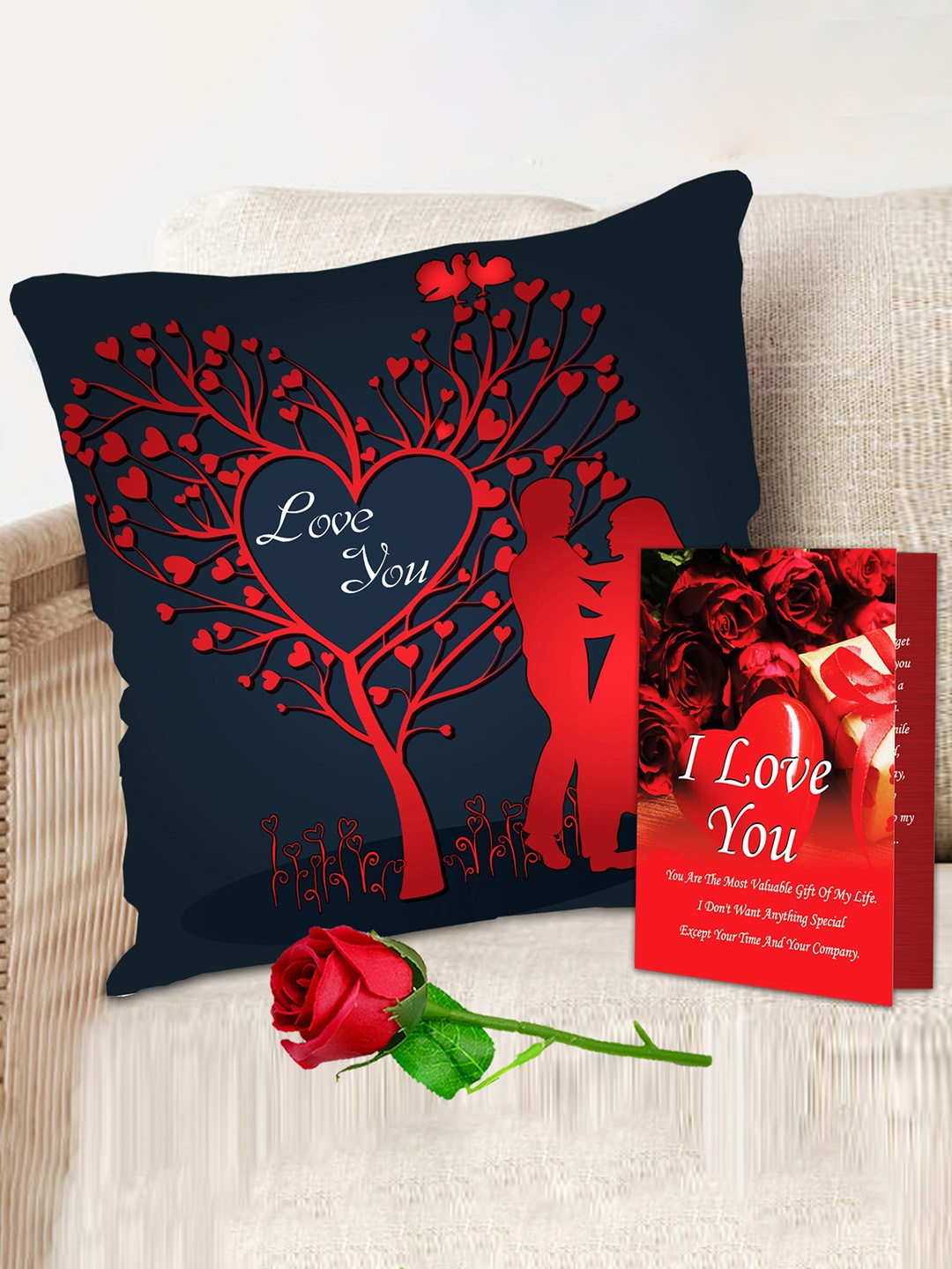 ME & YOU Navy blue & Red 2 Pcs Printed Cushion & Greeting Card Valentines Day Gift Hamper
ME & YOU Navy blue & Red 2 Pcs Printed Cushion & Greeting Card Valentines Day Gift Hamper