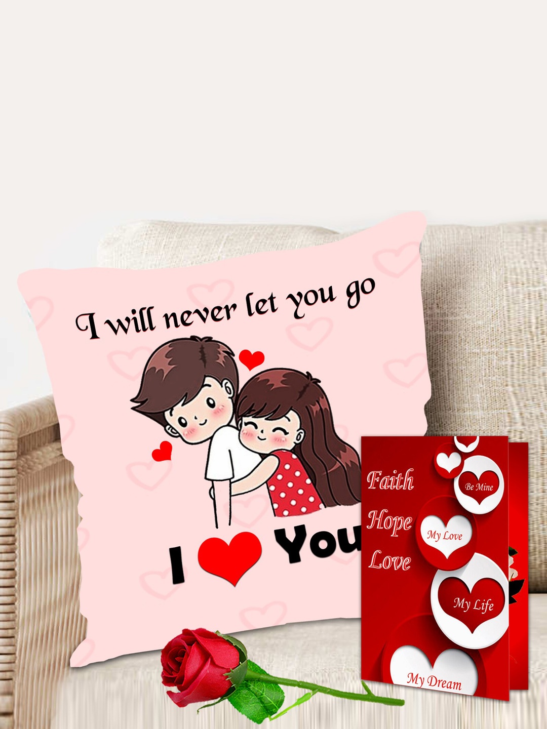 ME & YOU 3 Pcs Pink & Red Print Cushion With Greeting Card & Rose Valentines Day Gift Set
ME & YOU 3 Pcs Pink & Red Print Cushion With Greeting Card & Rose Valentines Day Gift Set