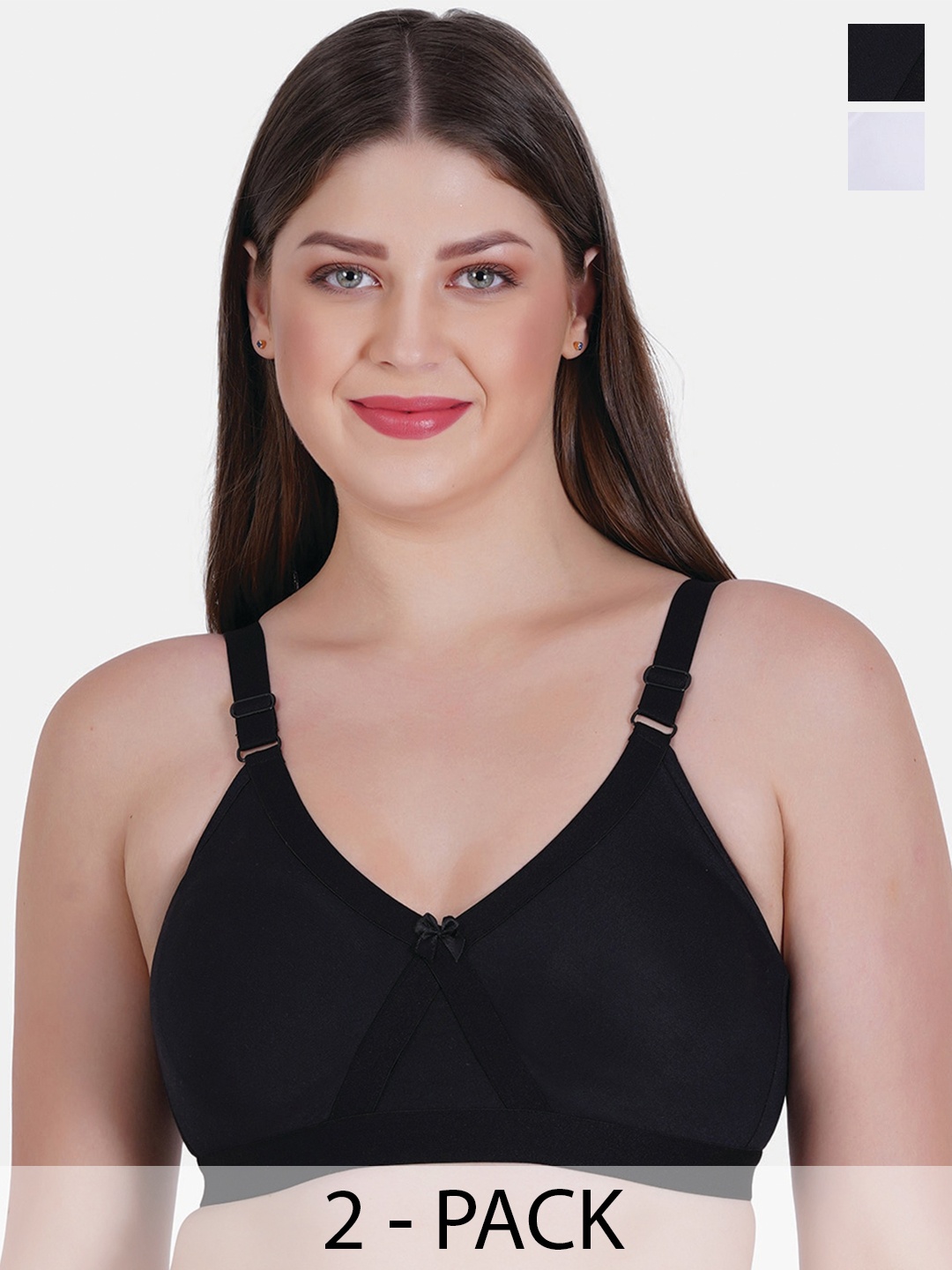 Reveira Pack Of 2 Dry Fit T-shirt Bra Full Coverage Non-Wired Non Padded All Day Comfort, Black
Reveira Pack Of 2 Dry Fit T-shirt Bra Full Coverage Non-Wired Non Padded All Day Comfort, Black