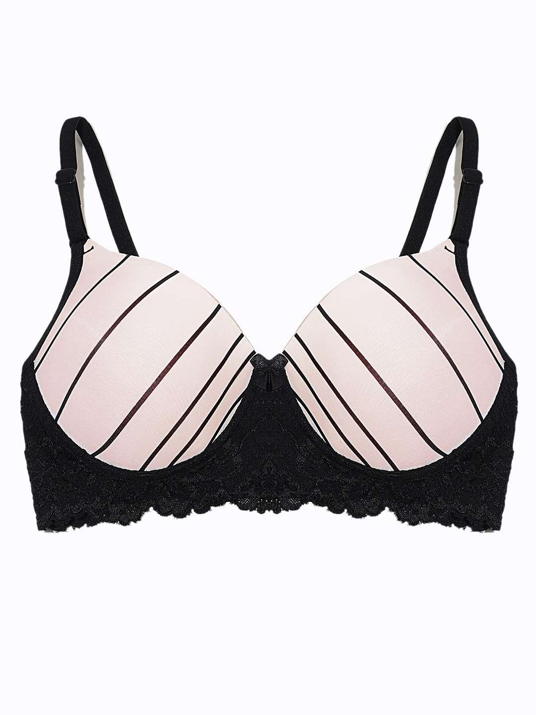 LULU & SKY Striped Lace Medium Coverage Lightly Padded T-Shirt Bra With All Day Comfort, Black
LULU & SKY Striped Lace Medium Coverage Lightly Padded T-Shirt Bra With All Day Comfort, Black