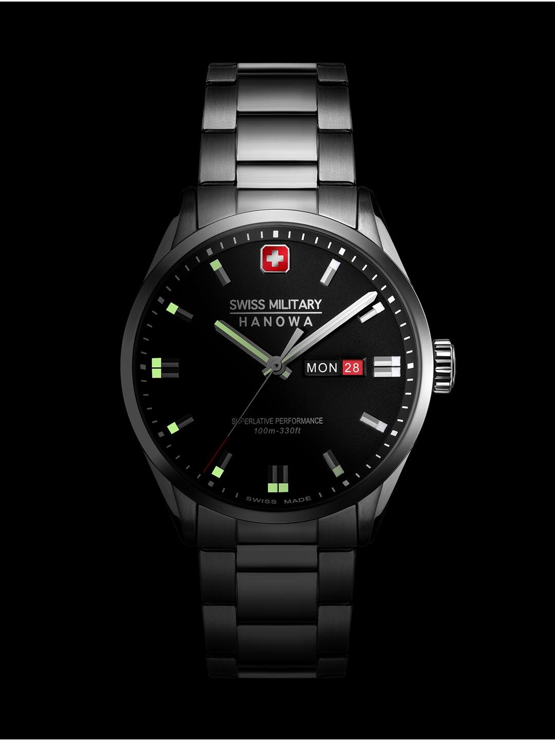 SWISS MILITARY HANOWA Men Textured Dial & Stainless Steel Straps Analogue Watch S745LMGLSG, Black
SWISS MILITARY HANOWA Men Textured Dial & Stainless Steel Straps Analogue Watch S745LMGLSG, Black