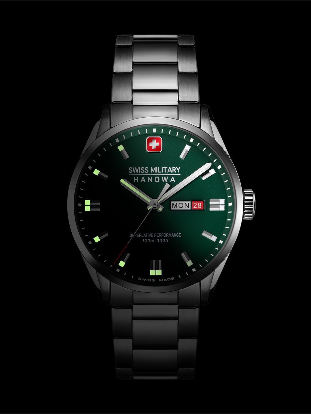 SWISS MILITARY HANOWA Men Textured Dial & Stainless Steel Straps Analogue Watch S745LMGLSG, Olive
SWISS MILITARY HANOWA Men Textured Dial & Stainless Steel Straps Analogue Watch S745LMGLSG, Olive