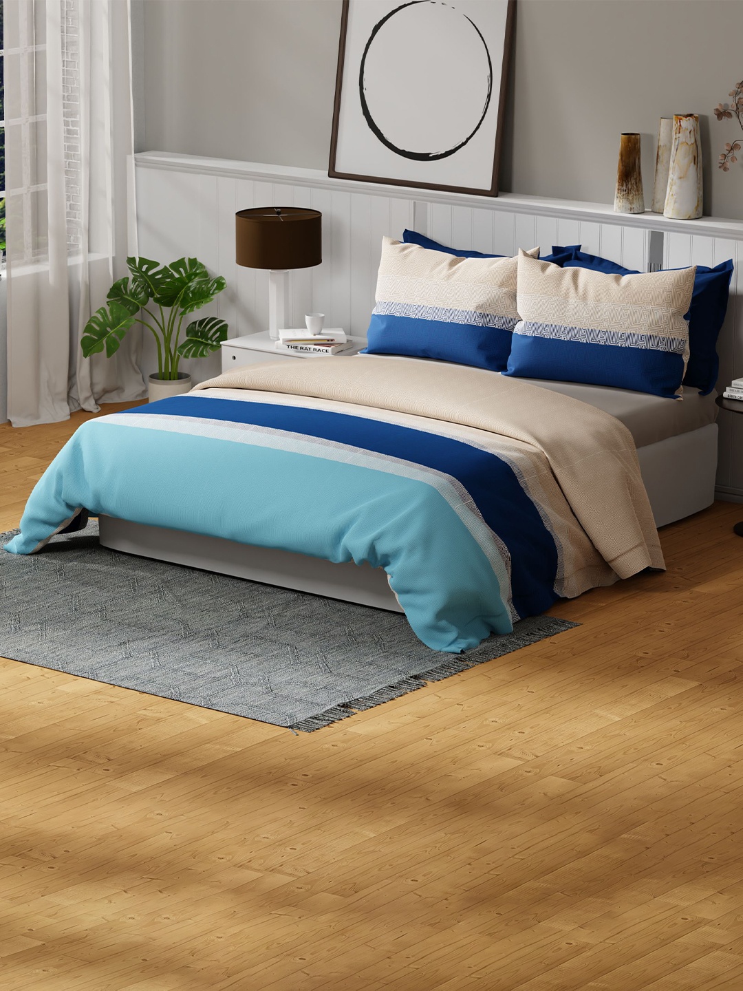 United Colors of Benetton Rainbow Blue Pure Cotton 144 TC Queen Bedsheet & 2 Pillow Covers
United Colors of Benetton Rainbow Blue Pure Cotton 144 TC Queen Bedsheet & 2 Pillow Covers