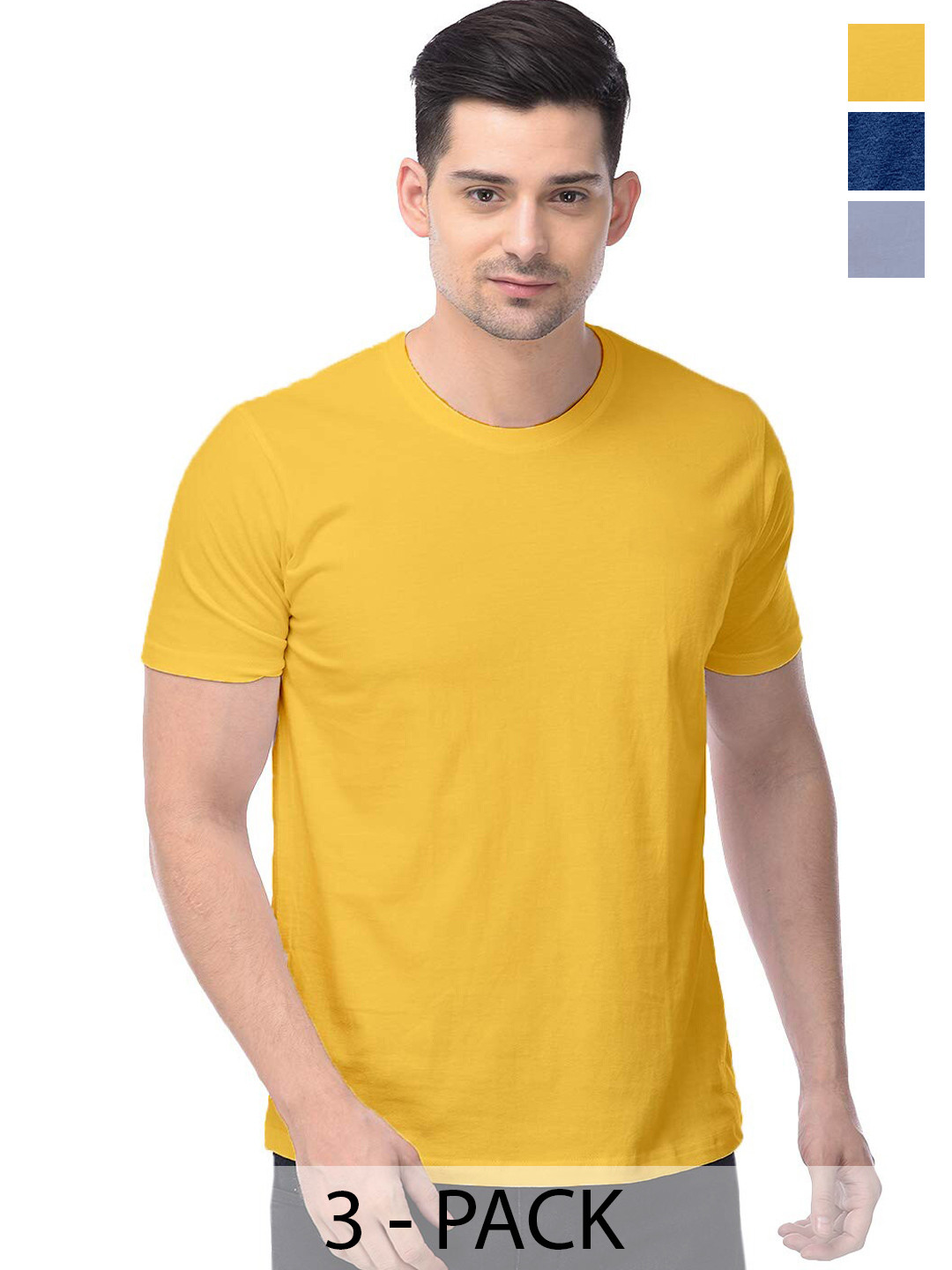 COLOR CAPITAL Unisex Pack Of 3 Cotton T-Shirt, Yellow
COLOR CAPITAL Unisex Pack Of 3 Cotton T-Shirt, Yellow