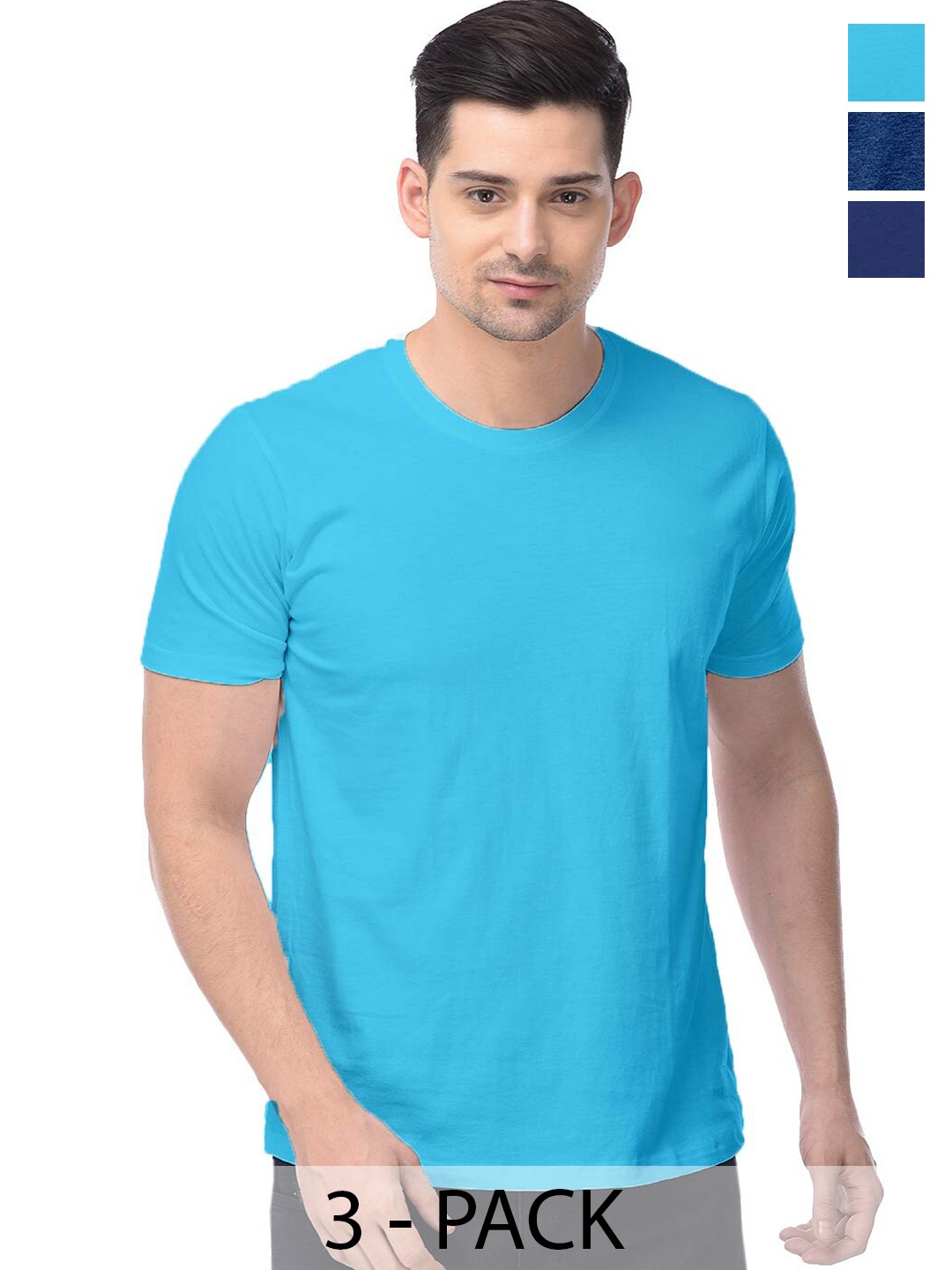 COLOR CAPITAL Unisex Pack Of 3 Round Neck Cotton Casual T-shirt, Turquoise blue
COLOR CAPITAL Unisex Pack Of 3 Round Neck Cotton Casual T-shirt, Turquoise blue