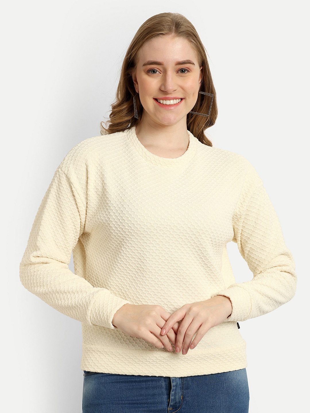 The Roadster Lifestyle Co. Cream Coloured Self Designed Long Sleeves Velour Pullover
The Roadster Lifestyle Co. Cream Coloured Self Designed Long Sleeves Velour Pullover