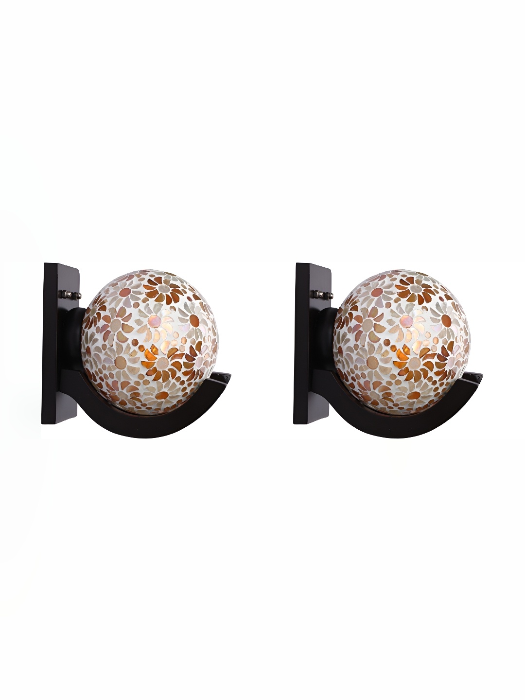 Afast White & Brown 2 Pieces Textured Spherical Shaped Contemporary Glass Wall Lamps
Afast White & Brown 2 Pieces Textured Spherical Shaped Contemporary Glass Wall Lamps