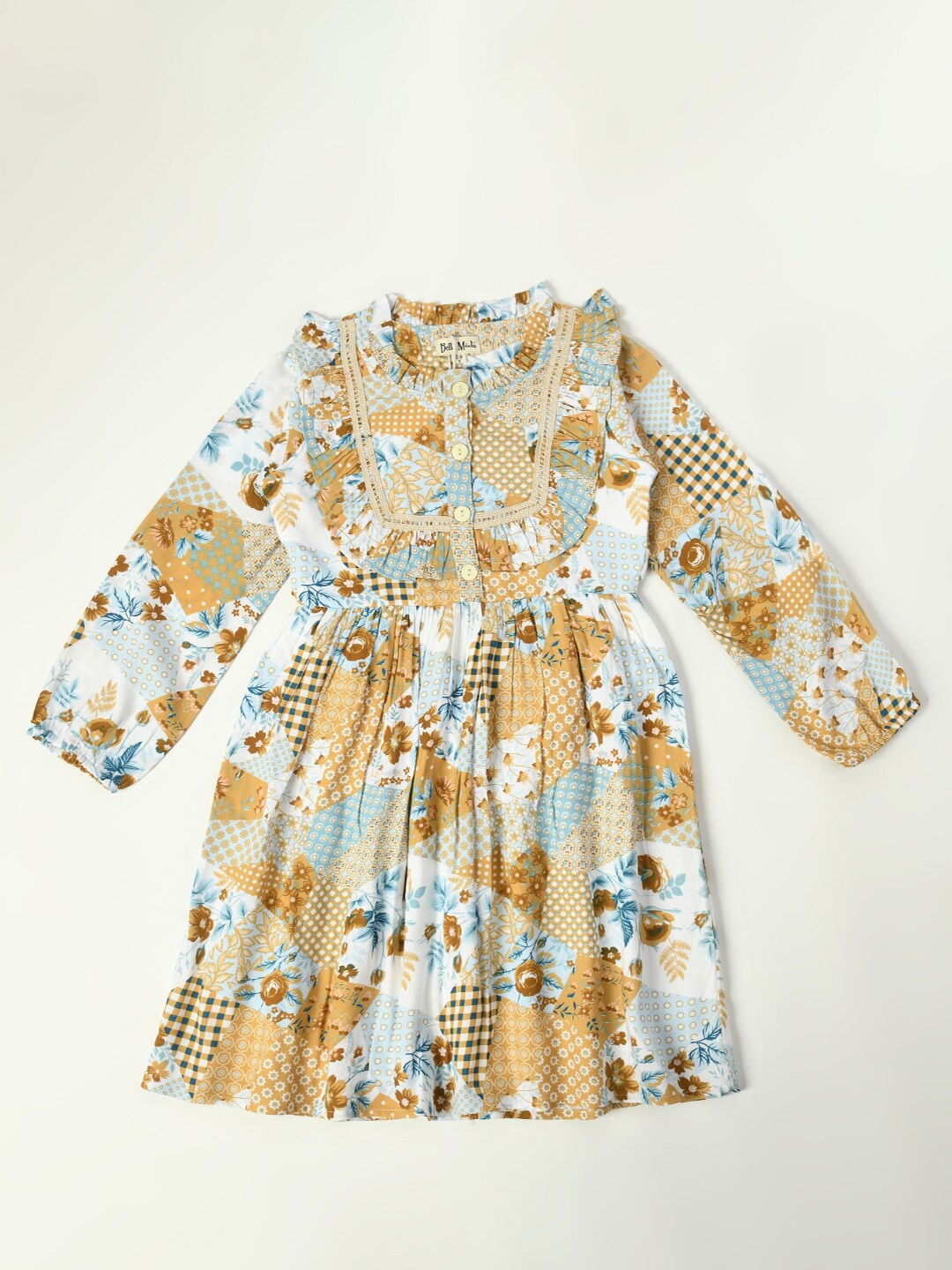 Bella Moda Girls Floral Printed Gathered Detailed Pure Cotton Fit & Flare Dress, White
Bella Moda Girls Floral Printed Gathered Detailed Pure Cotton Fit & Flare Dress, White