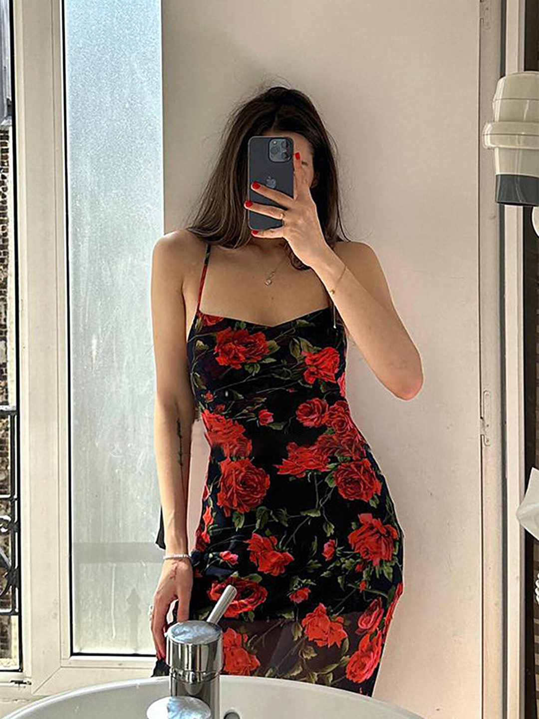 LULU & SKY Floral Printed Shoulder Straps Maxi Dress, Red
LULU & SKY Floral Printed Shoulder Straps Maxi Dress, Red