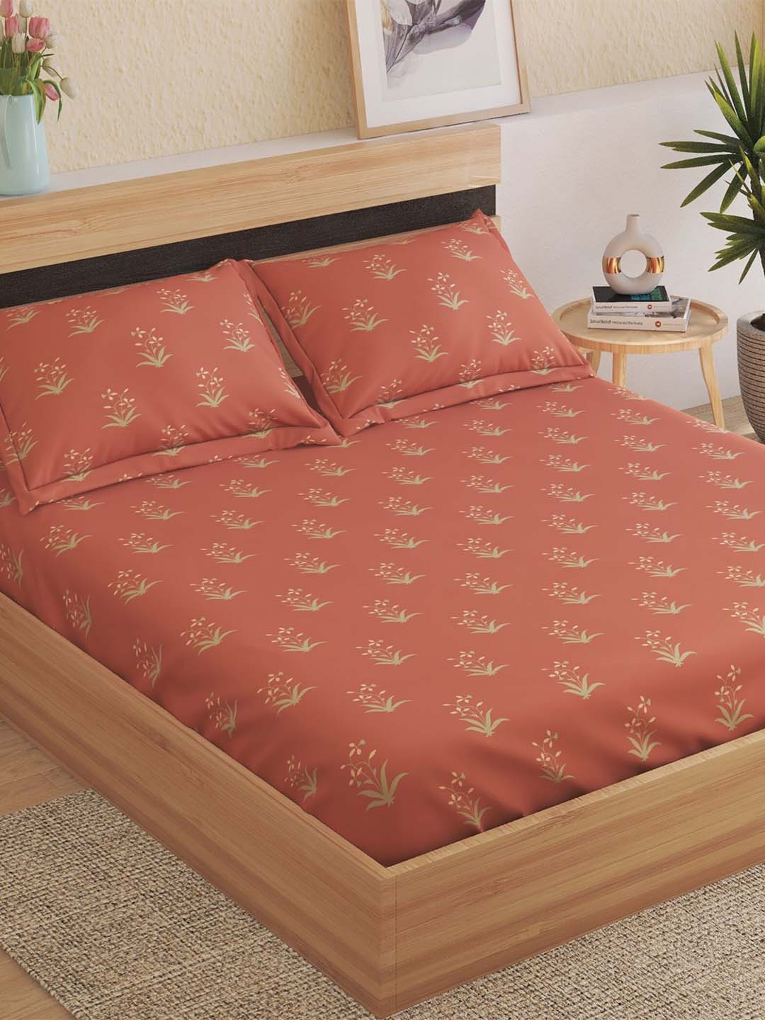 Home Centre Brown & Green Printed Fitted Cotton 120 TC King Bedsheet With 2 Pillow Covers
Home Centre Brown & Green Printed Fitted Cotton 120 TC King Bedsheet With 2 Pillow Covers
