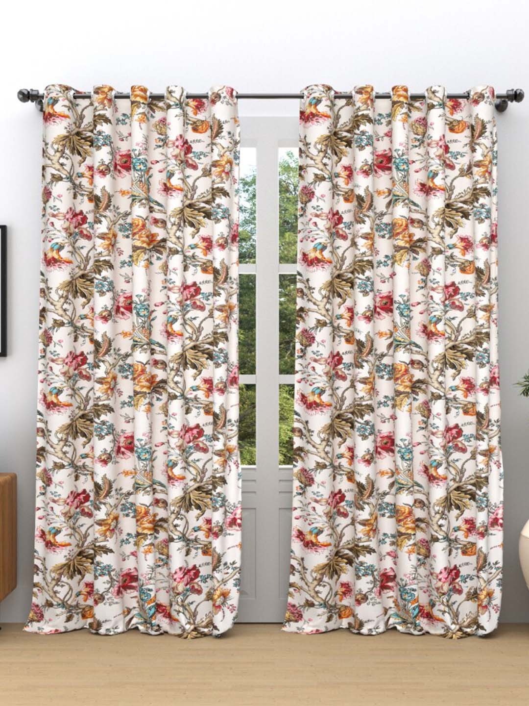 EasyGoods Off White & Red 2 Pieces Floral Printed Black Out Cotton Long Door Curtains
EasyGoods Off White & Red 2 Pieces Floral Printed Black Out Cotton Long Door Curtains