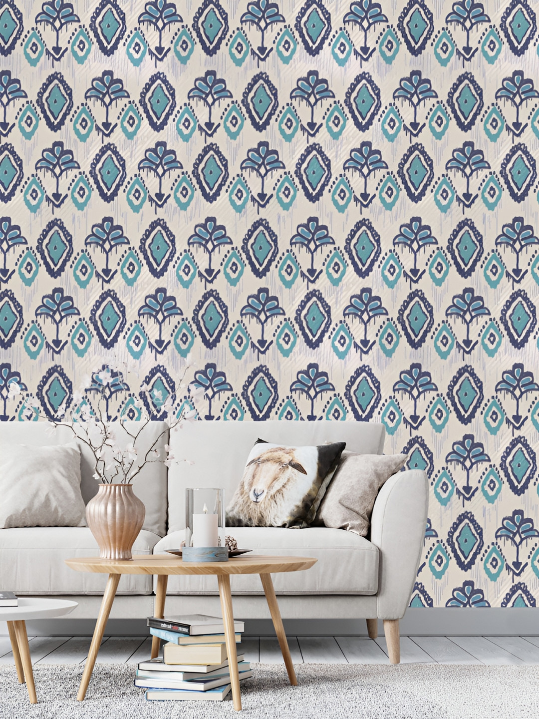 DWELLSINDIA Off White & Blue Printed Self Adhesive Waterproof Removable Wallpaper 
DWELLSINDIA Off White & Blue Printed Self Adhesive Waterproof Removable Wallpaper