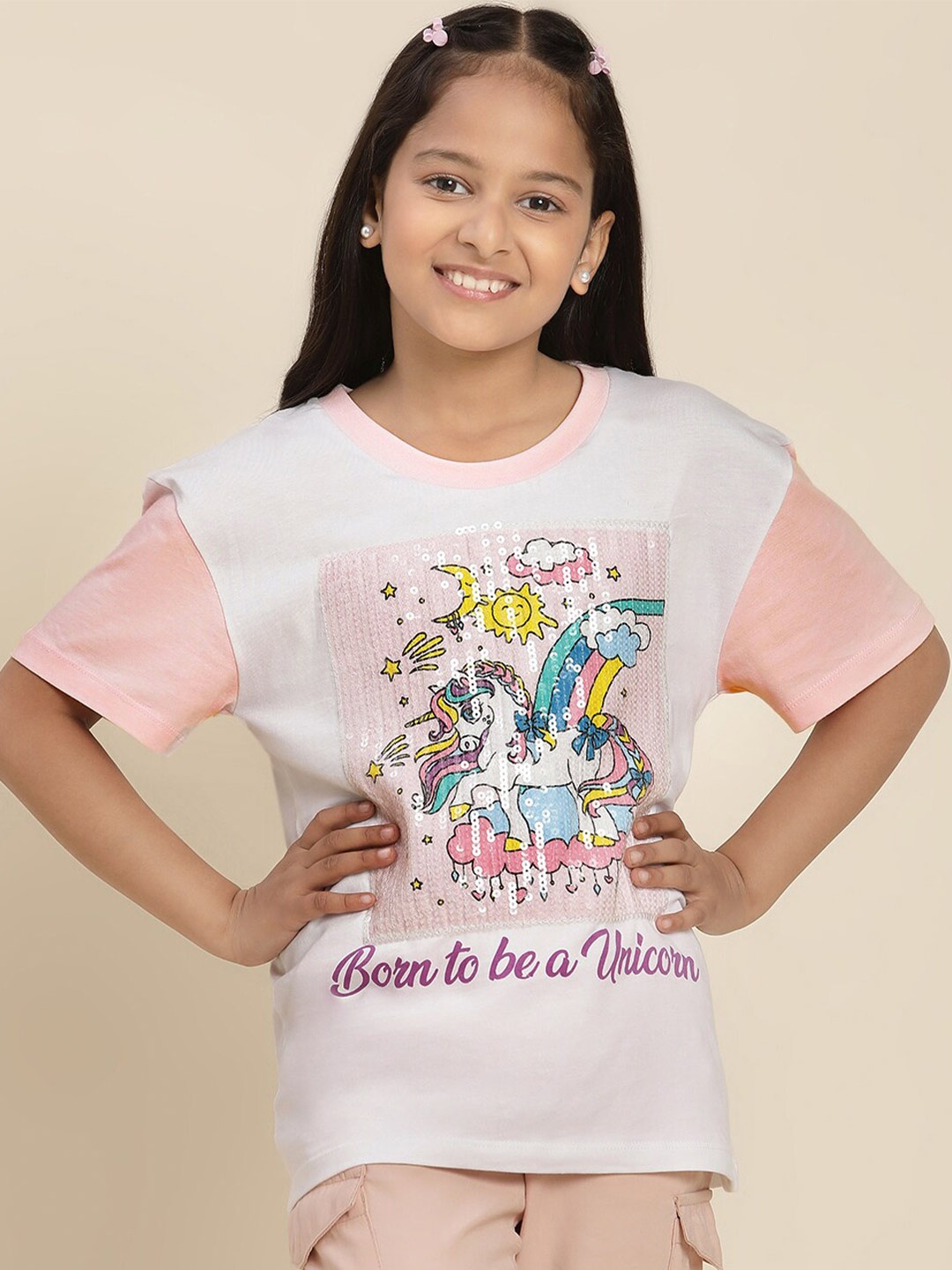 Kids Ville Girls Barbie Printed Round Neck Short Sleeves Cotton Regular T-shirt, White
Kids Ville Girls Barbie Printed Round Neck Short Sleeves Cotton Regular T-shirt, White
