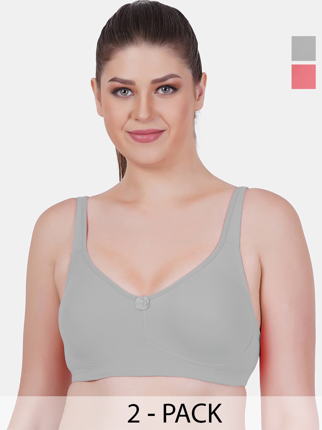 Reveira Pack Of 2 Medium Coverage Non Padded Dry Fit Minimizer Bra All Day Comfort, Grey
Reveira Pack Of 2 Medium Coverage Non Padded Dry Fit Minimizer Bra All Day Comfort, Grey