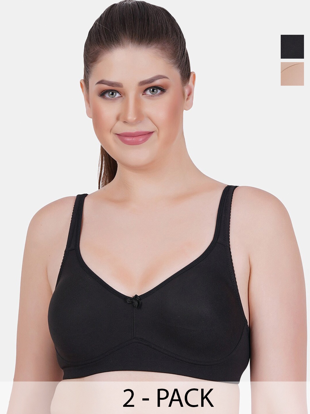 Reveira Pack Of 2 Medium Coverage Non Padded Dry Fit Minimizer Bra All Day Comfort, Black
Reveira Pack Of 2 Medium Coverage Non Padded Dry Fit Minimizer Bra All Day Comfort, Black