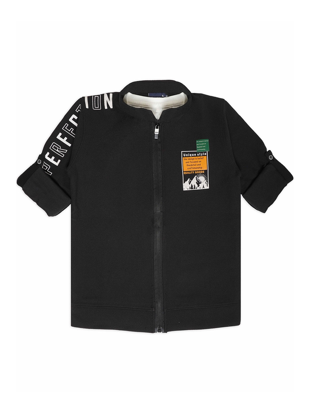 CAVIO Boys Typography Printed Lightweight Cotton Tailored Jacket With T-shirt, Black
CAVIO Boys Typography Printed Lightweight Cotton Tailored Jacket With T-shirt, Black