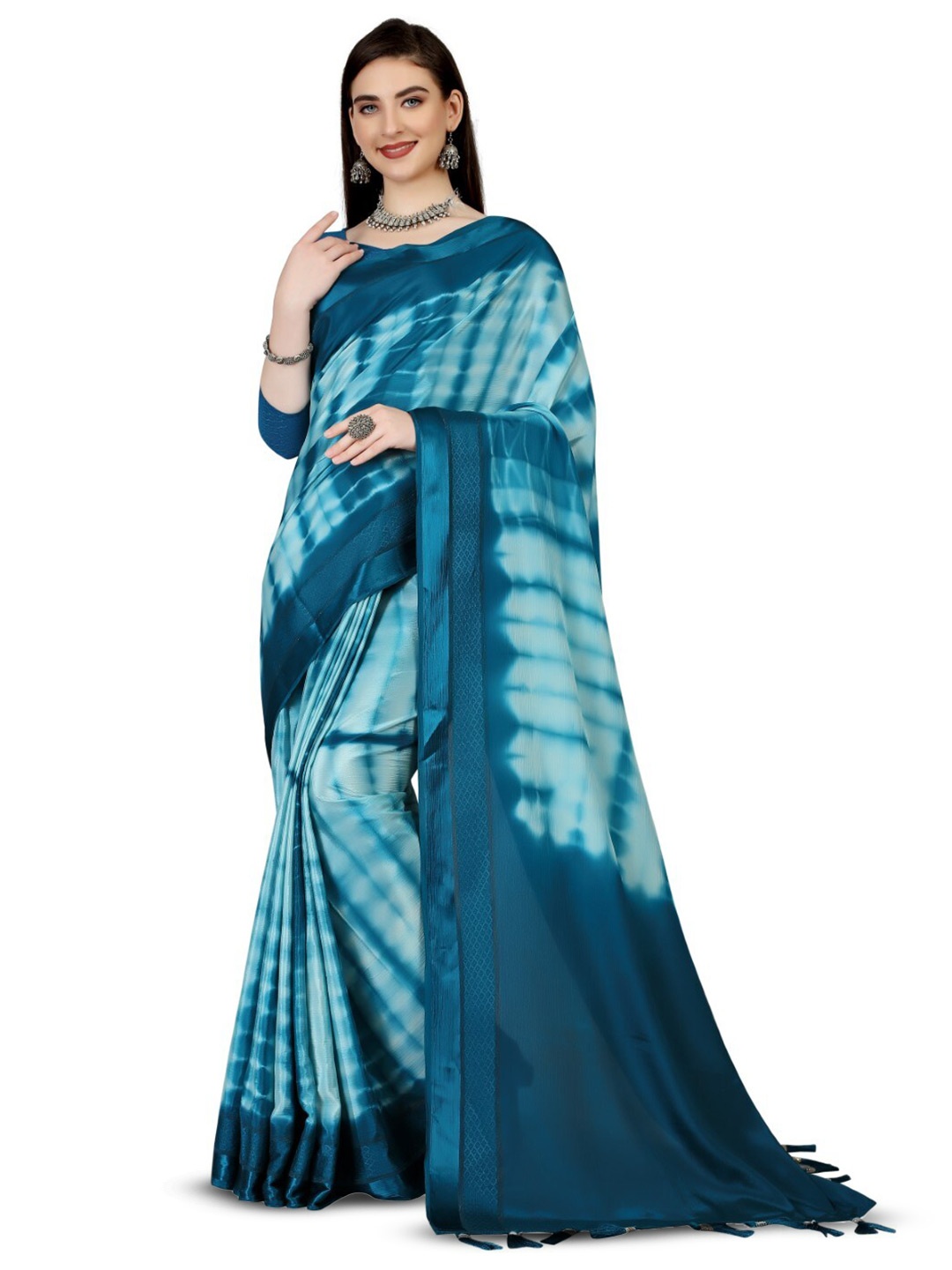 ZEEPKART Woven Design Saree, Blue