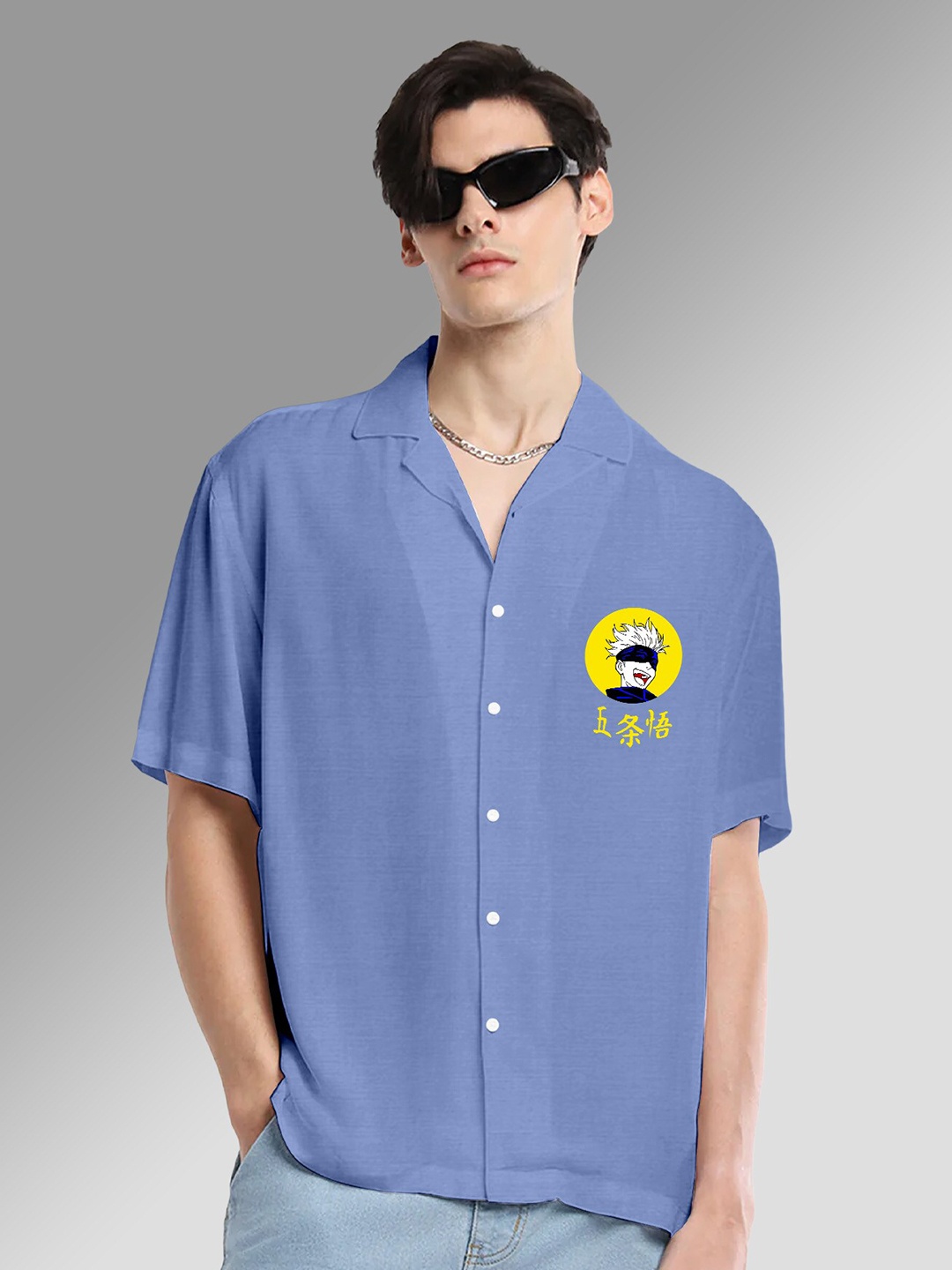 FTX Standard Printed Casual Shirt, Blue
