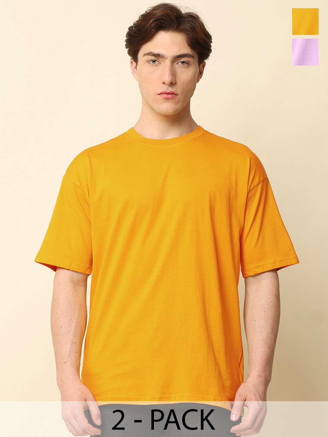 SILISOUL Pack of 2 Drop Shoulder Sleeves Bio Finish Oversized Pure Cotton T-shirts, Lavender
SILISOUL Pack of 2 Drop Shoulder Sleeves Bio Finish Oversized Pure Cotton T-shirts, Lavender