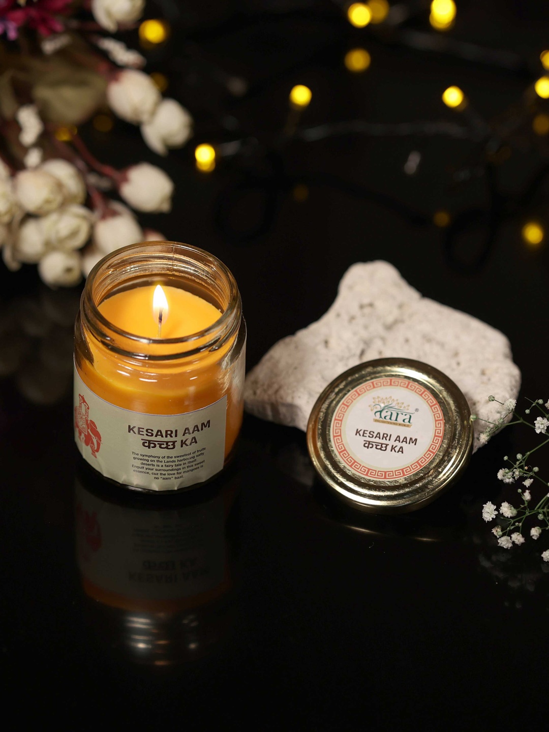Tara Enlightening World Kesari Aam Kutch Ka Medium Glass Container Screw Lid Candle, Orange
Tara Enlightening World Kesari Aam Kutch Ka Medium Glass Container Screw Lid Candle, Orange